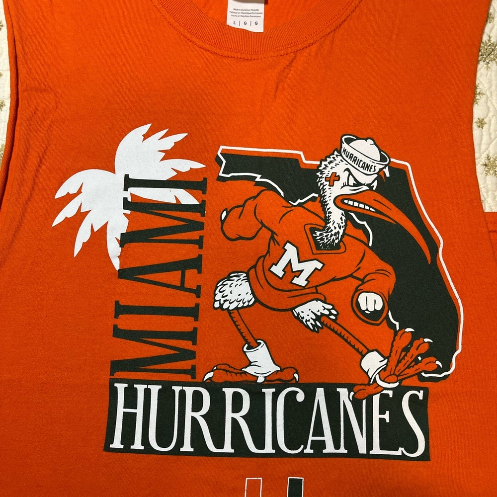 Miami Hurricanes Muscle Tank Top men’s L - Picture 3 of 4